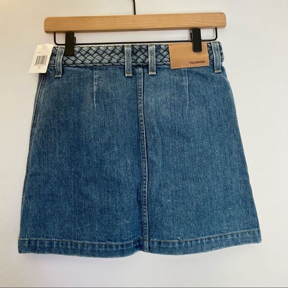 Tularosa Madelyn Braided Denim Mini Skirt in Fuji 24 - Picture 8 of 8